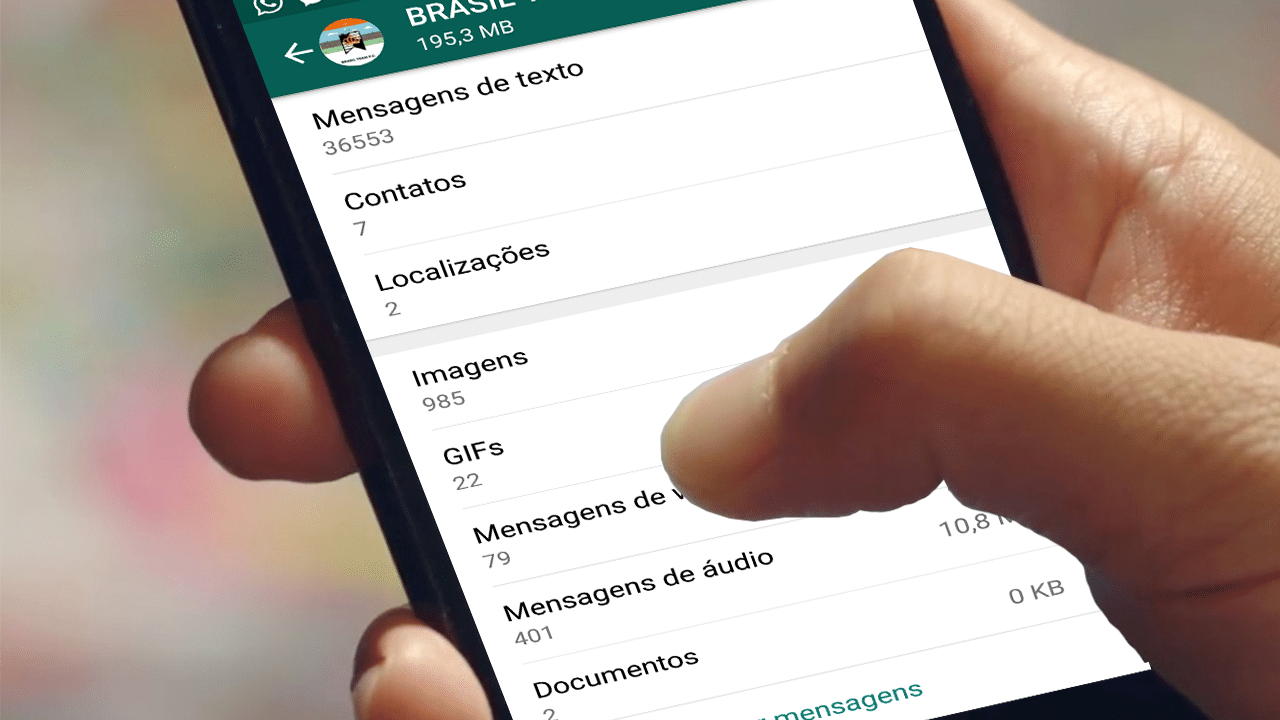 uso de armazenamento whatsapp